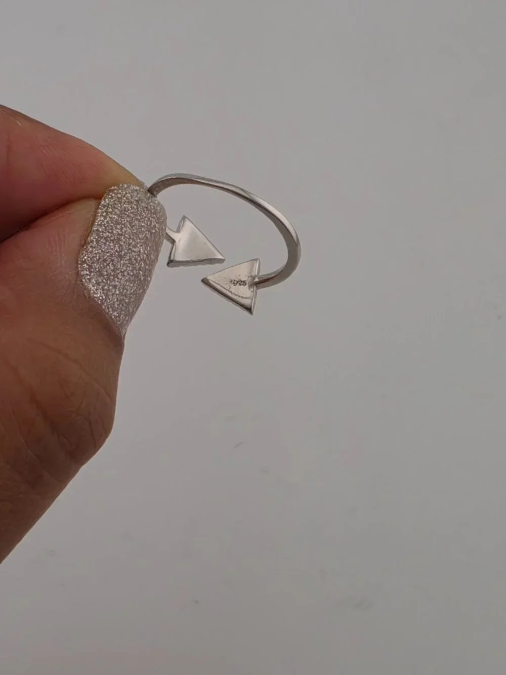 Brand New Sterling Silver 925 Double Triangle Ring